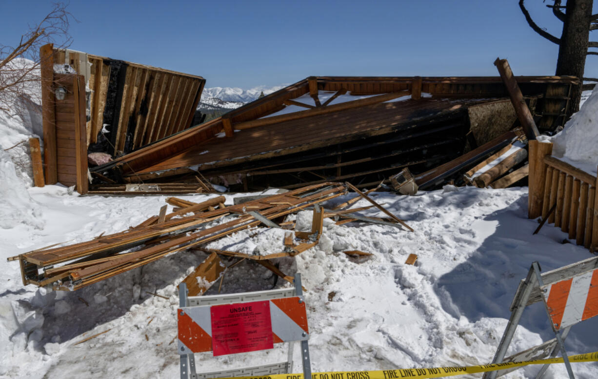 A home on Juniper Road was destroyed when a propane tank exploded in Mammoth Lakes. No one was home at the time.