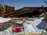 A home on Juniper Road was destroyed when a propane tank exploded in Mammoth Lakes. No one was home at the time.