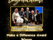 This year, at the 2023 State of the City address, the Ridgefield Lions Club was one of two winners awarded the inaugural Make a Difference Award.