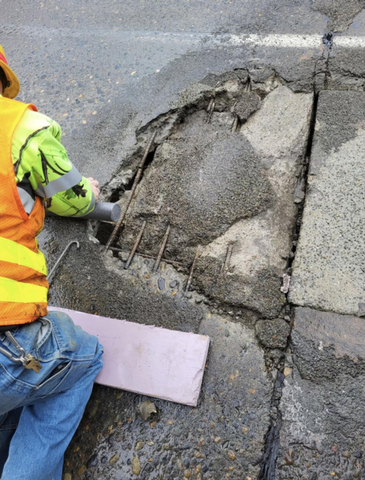 The second hole in nearly as many days on the northbound North Fork Lewis River Bridge is scheduled to cause significant morning and afternoon delays on Thursday while it's repaired.