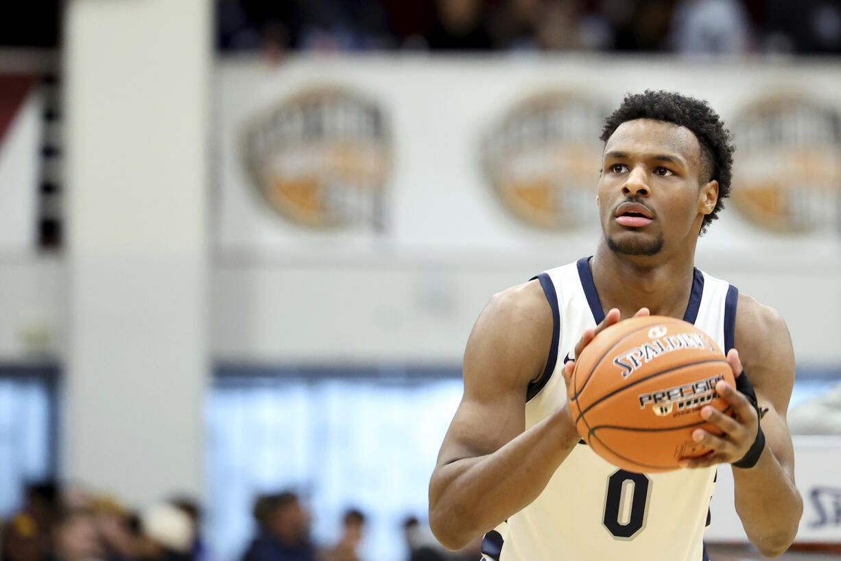 Bronny James made his USA Basketball debut Saturday, April 8, 2023, and scored 11 points, including a pair of free throws to seal a 90-84 win over Team World at the Nike Hoop Summit at Portland.