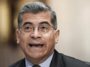 FILE - Health and Human Services Secretary Xavier Becerra testifies during the Senate Finance Committee hearing on March 22, 2023, on Capitol Hill in Washington. Criticizing a judge's order barring abortion pills, Becerra on Sunday, April 9, blasted the decision as "not America" and pledged a vigorous legal fight by the Biden administration to maintain access for women seeking safe ways to end unwanted pregnancies.