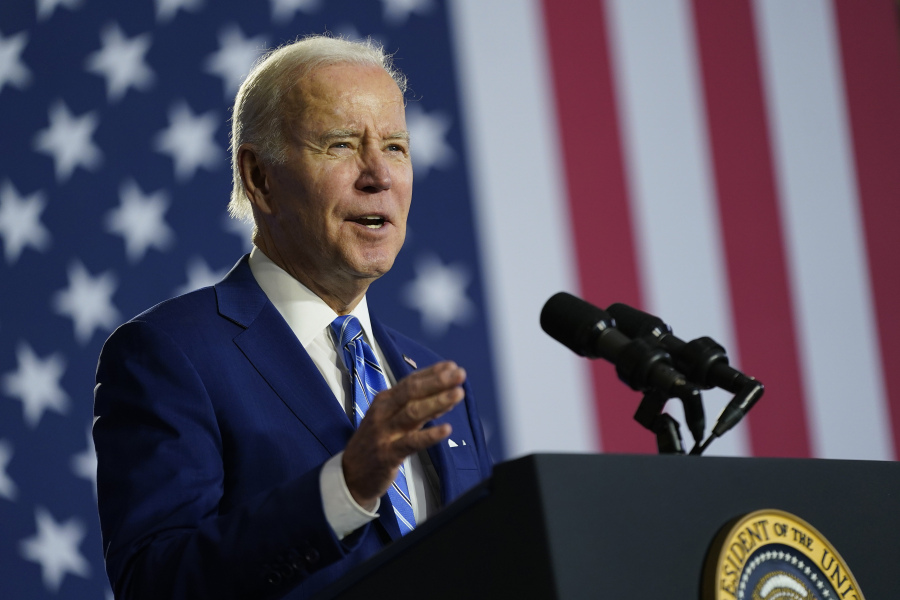 FILE -President Joe Biden speaks about his administration's plans to protect Social Security and Medicare and lower healthcare costs, Thursday, Feb. 9, 2023, at the University of Tampa in Tampa, Fla. Biden is set to announce that his administration is expanding eligibility for Medicare and the Affordable Care Act's exchanges to hundreds of thousands of immigrants brought to the U.S. illegally as children. That's according to two people familiar with the matter who discussed it on condition of anonymity before an announcement on Thursday, April 13, 2023.