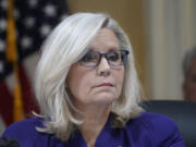 FILE - Vice Chair Rep. Liz Cheney, R-Wyo., listens as the House select committee investigating the Jan. 6 attack on the U.S. Capitol holds its final meeting on Capitol Hill in Washington on Dec. 19, 2022. Cheney has a memoir and a "warning" coming out this fall. In "Oath and Honor," she will write about her estrangement from former President Donald Trump and the Republican Party in the aftermath of the Jan. 6 siege of the U.S. Capitol.