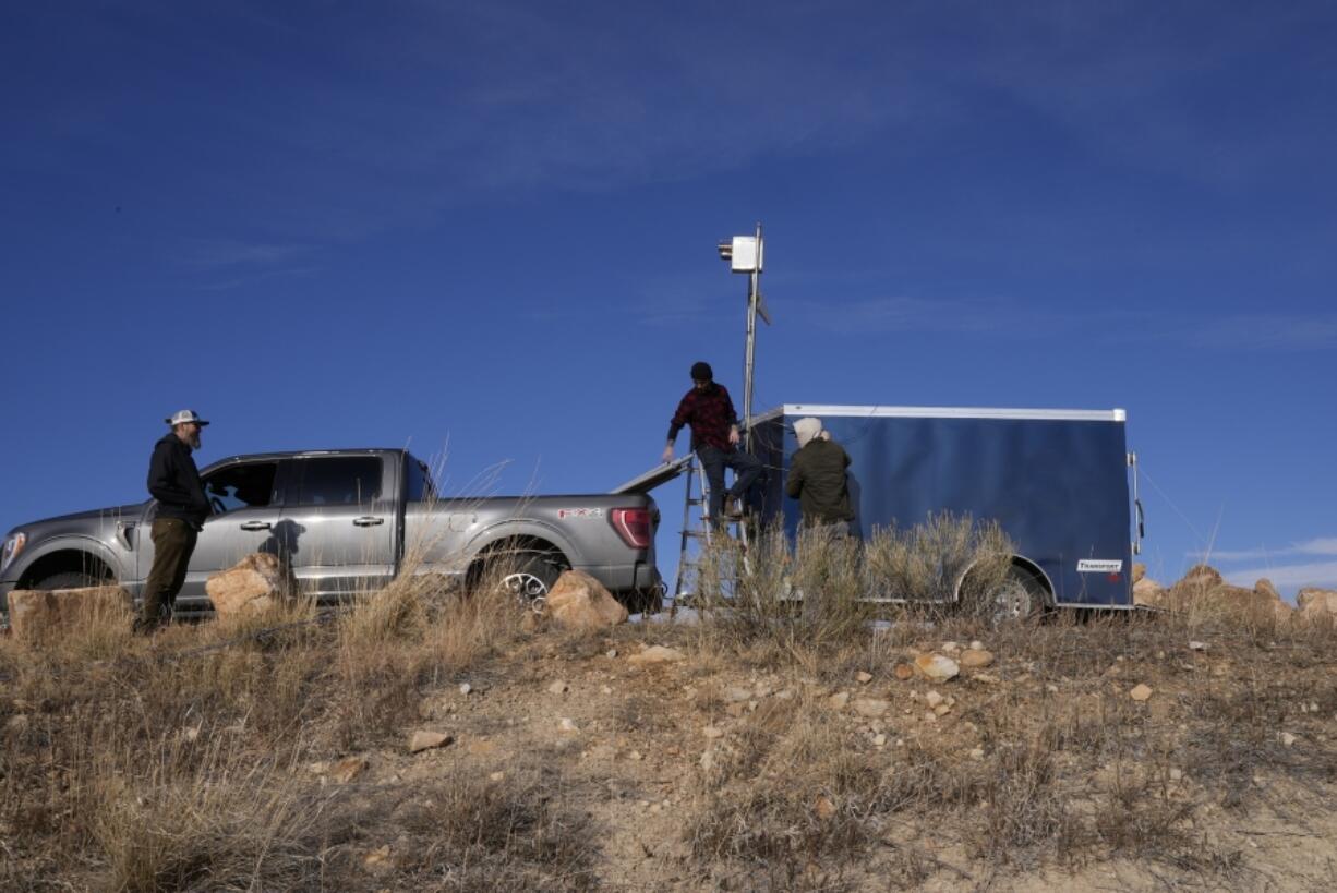 Cloud seeding equipment is installed on Saturday, Dec. 3, 2022, in Lyons, Colo. The technique to get clouds to produce more snow is being used more as the Rocky Mountain region struggles with a two-decade drought.