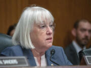 Sen. Patty Murray, D-Wash., speaks during a Senate Health, Education, Labor and Pensions confirmation hearing for Julie Su to be the Labor Secretary, on Capitol Hill, Thursday, April 20, 2023, in Washington.