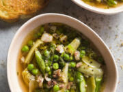 A recipe for Tuscan-style spring vegetable soup.