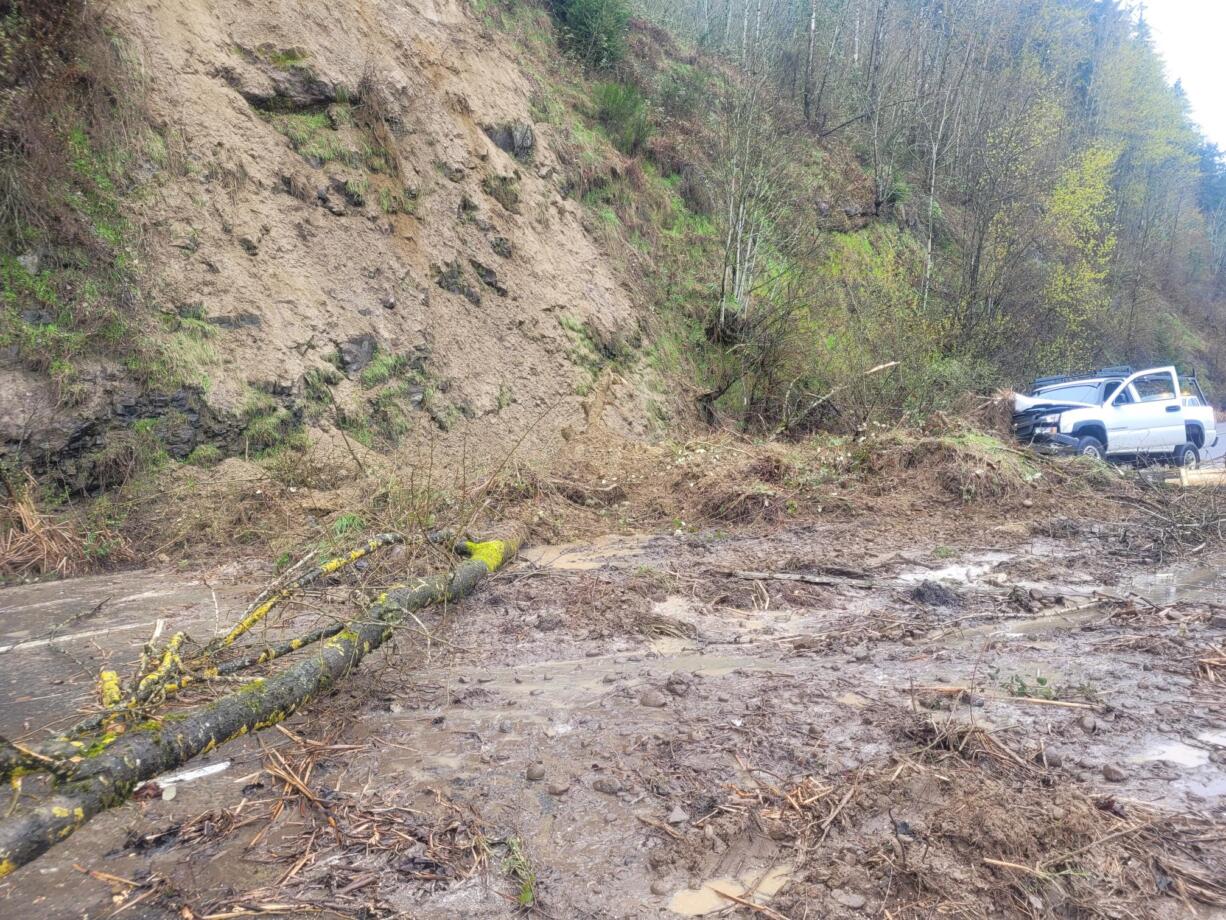 A landslide sent debris across all northbound lanes of Interstate 5 north of Woodland on Monday afternoon.