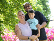 Alicia Celaya, David Cardenas and their son Adrian, 3, are shown at their home, Thursday, April 27, 2023, in Phoenix. Celaya and her family will lose their medicaid coverage later this year, a result of a year-long nationwide review of the 84 million Medicaid enrollees that will require states to remove people whose incomes are now too high for the program. Advocacy groups say beneficiaries are finding the process confusing and at times riddled with errors, leaving some of the country's poorest people suddenly without health insurance and unable to pay for necessary medical care.