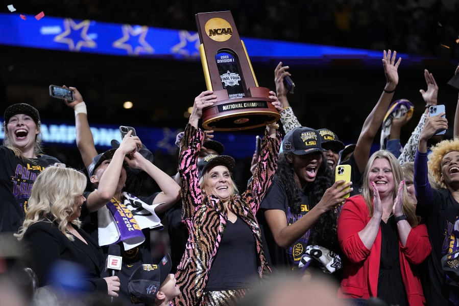 LSU Coach Kim Mulkey wins NCAA Championship in dazzling tiger