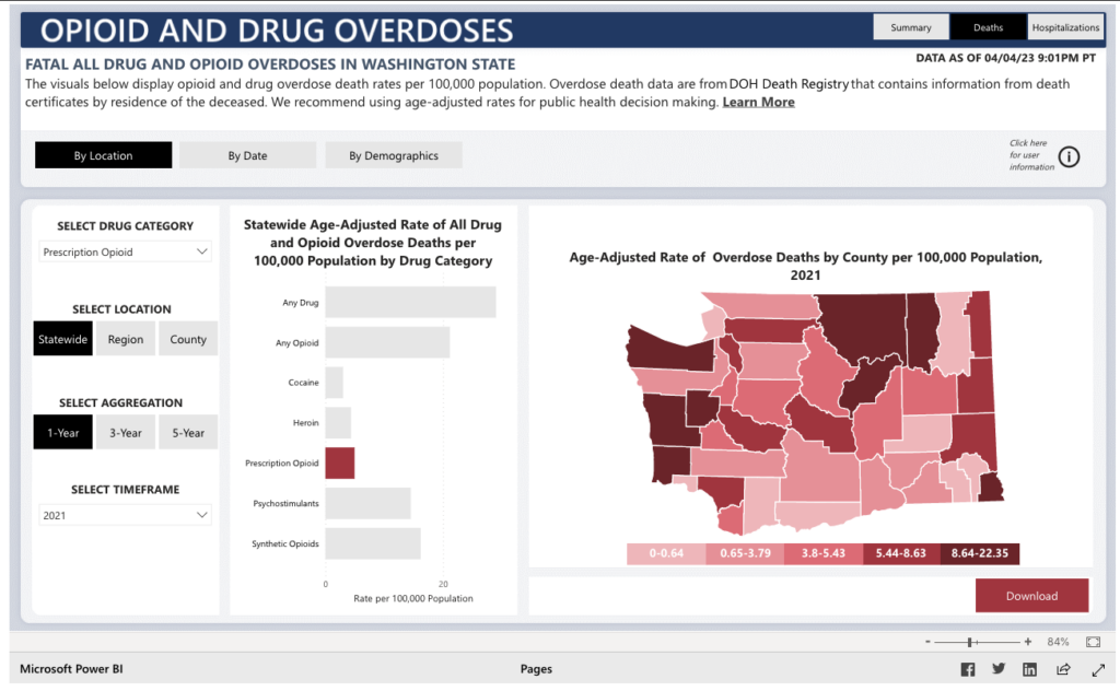 Screen shot from https://doh.wa.gov/data-and-statistical-reports/washington-tracking-network-wtn/opioids/overdose-dashboard