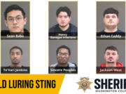 Six men, including one from Vancouver, were arrested Thursday in connection with an Oregon undercover child predator sting.