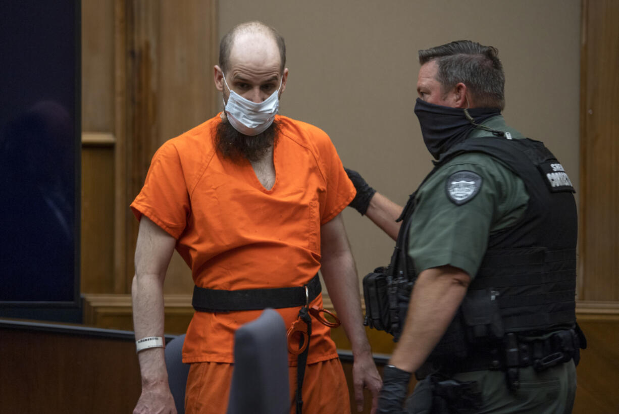 Dustin Zapel appears for sentencing June 26, 2020, at Clark County Superior Court in Vancouver.