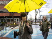 Rep. Marie Gluesenkamp Perez visits the Source Climbing Center in downtown Vancouver on Feb. 10, 2023.