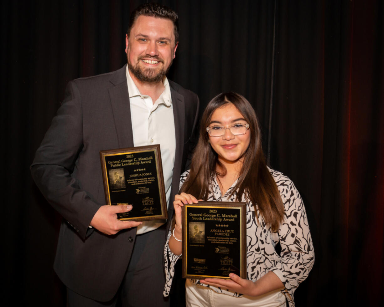 Joshua Jones and Angela Cruz Paredes were named this year's Gen. George C.