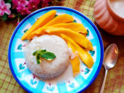 This Thai dessert marries super-sweet mangoes with super-sweet sticky rice drenched in coconut milk.