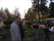 Longtime Vancouver resident and former Fort Vancouver High School band teacher Ray Johnson was surprised by the Washougal High School jazz ensemble with a special performance at his home's driveway.