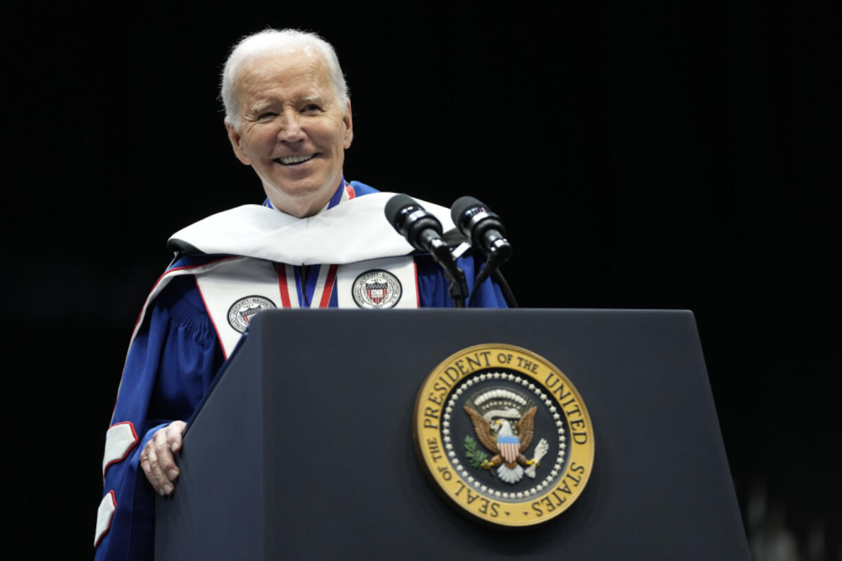 President Joe Biden speaks at Howard University's commencement in Washington, Saturday, May 13, 2023.