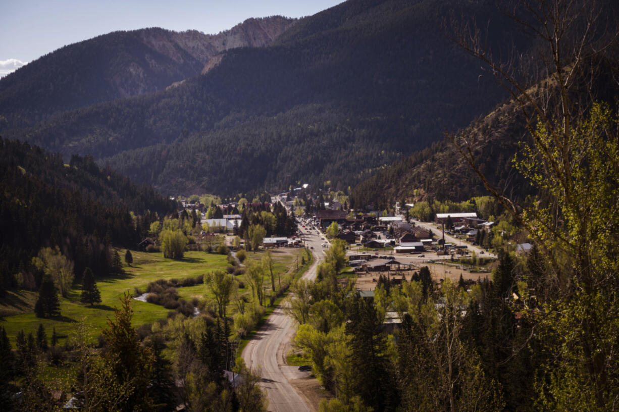 The town of Red River N.M., is seen, Sunday, May 28, 2023. Three people were killed in a shootout Saturday during a Memorial Day motorcycle rally.