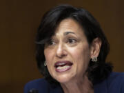 FILE - Dr. Rochelle Walensky, Director of the Centers for Disease Control and Prevention, testifies during a Senate Health, Education, Labor, and Pensions Committee hearing to examine an update on the ongoing Federal response to COVID-19, June 16, 2022, on Capitol Hill in Washington.  Walensky submitted her resignation Friday, May 5, 2023, saying the waning of the COVID-19 pandemic was a good time to make a transition.