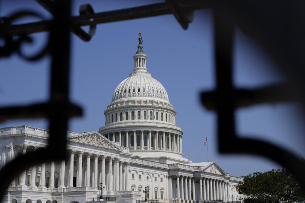 The U.S. Capitol is seen in Washington, Sunday, May 21, 2023. President Joe Biden planned on Sunday to speak directly with House Speaker Kevin McCarthy, hoping to salvage talks to raise the debt limit that have stalled in recent days while he was abroad at the Group of Seven summit.