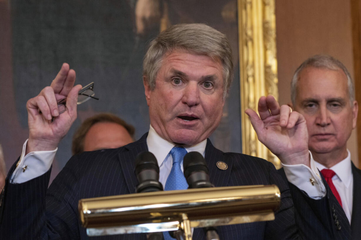 Rep. Michael McCaul, R-Texas, speaks Thursday during a news conference in the Rayburn Room at the Capitol Building in Washington.