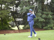 Portland Trail Blazers legend Terry Porter hits a shot off the 16th tee at the Royal Oaks Invitational on Friday, June 9, 2023 in Vancouver.