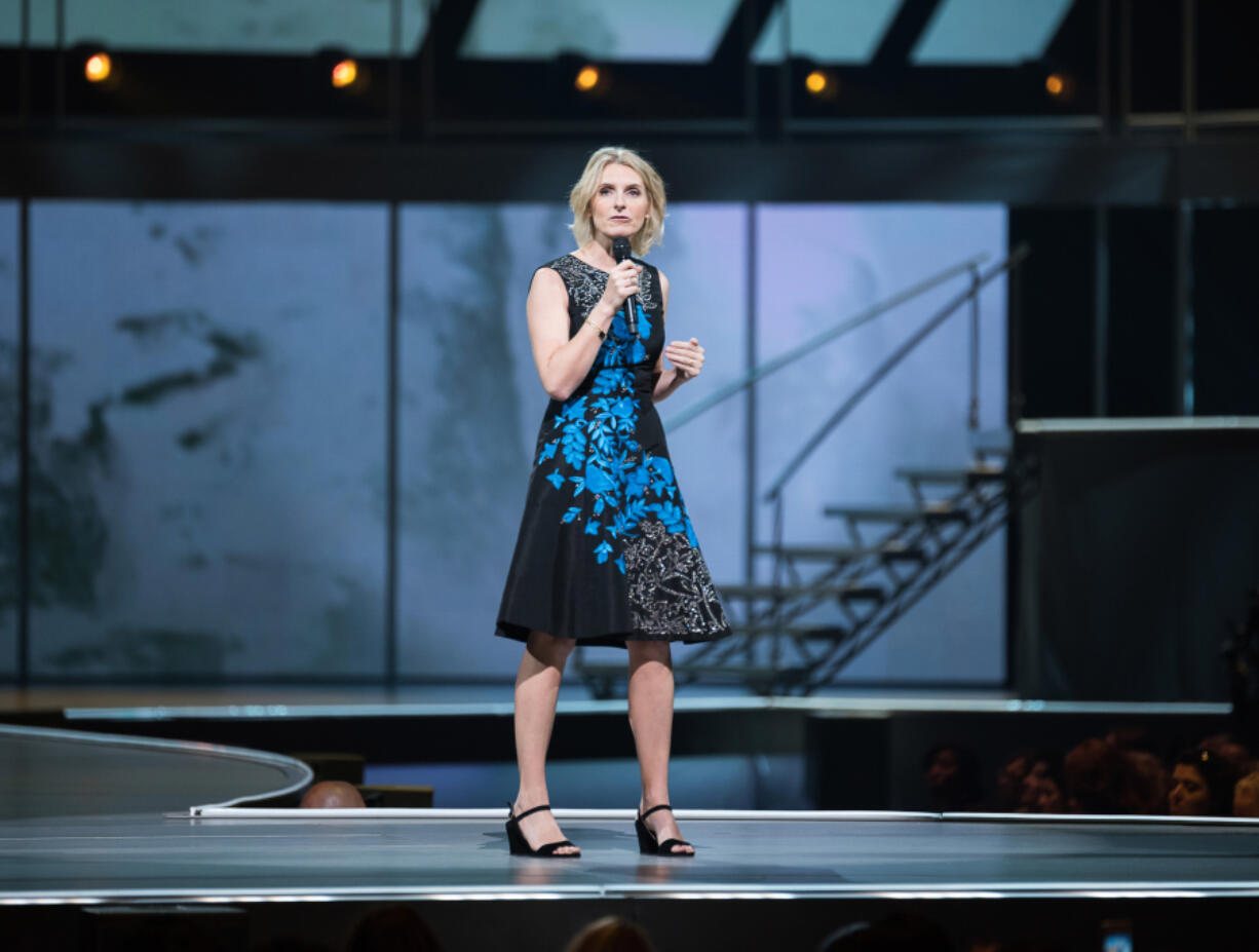 Author Elizabeth Gilbert speaks at the Oprah's The Life You Want Weekend - Day 2 at Prudential Center on Sept. 27, 2014, in Newark, N.J.