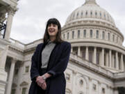 Rep. Marie Glusenkamp Perez, D-Skamania, stands on the steps of the Capitol on Nov. 15 in Washington. Perez is among the newest member of the Blue Dog Coalition, a group of lawmakers that support fiscal responsibility and national security, but also pursuing more specific policies that would directly benefit their blue-collar constituents. (J.