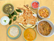 Pop-up shop Nanna's Curries serves palak paneer, raita, dal, beef curry, rice and paratha.