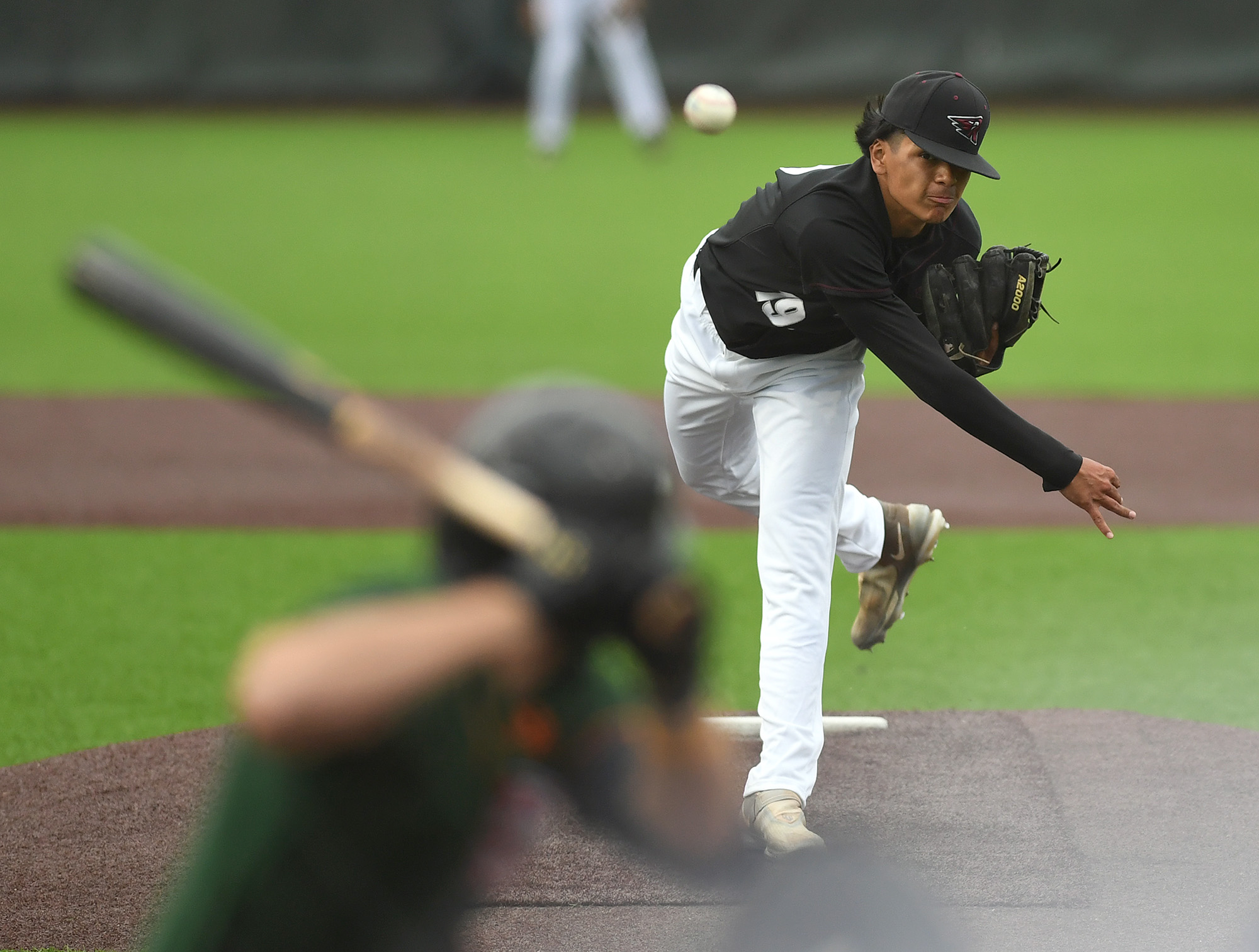 Raptors pitcher Joseph Jasso throws the ball Friday, June 16, 2023, during the Raptors’ game against Cowlitz at the Ridgefield Outdoor Recreation Complex.