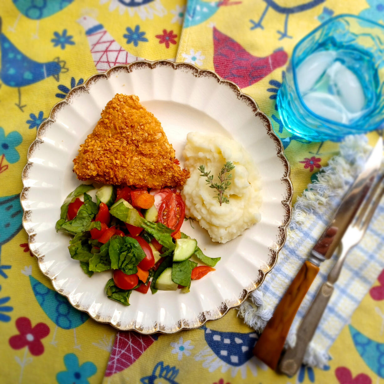 Cracker-coated, buttermilk-soaked baked chicken is crispy on the outside, tender on the inside.