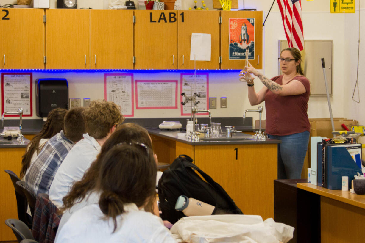 Stephanie Marshall, a science teacher at Woodland High School, received the Glenn and Jane Crosby Award for Excellence for the Northwest Region for 2023.