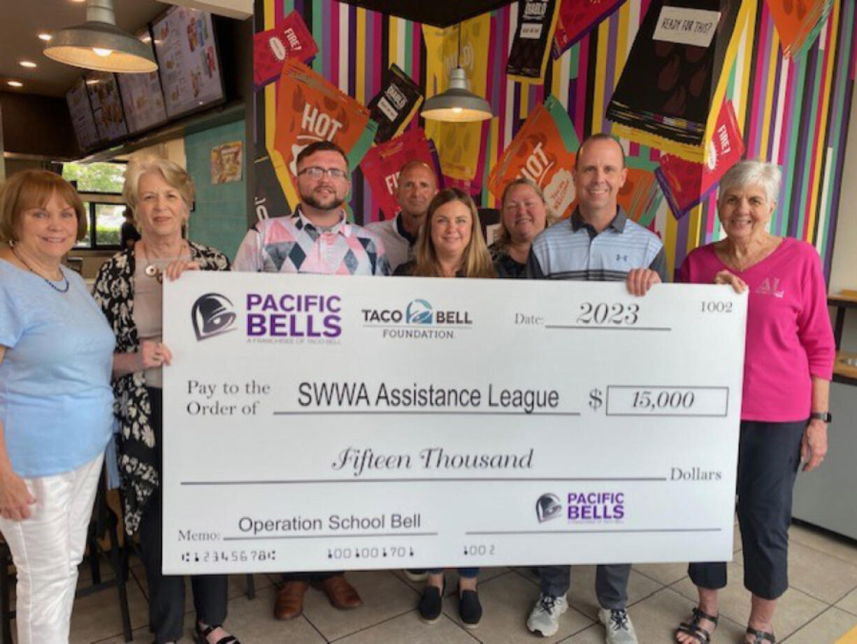 The Taco Bell Foundation recently awarded Assistance League Southwest Washington a $15,000 grant.