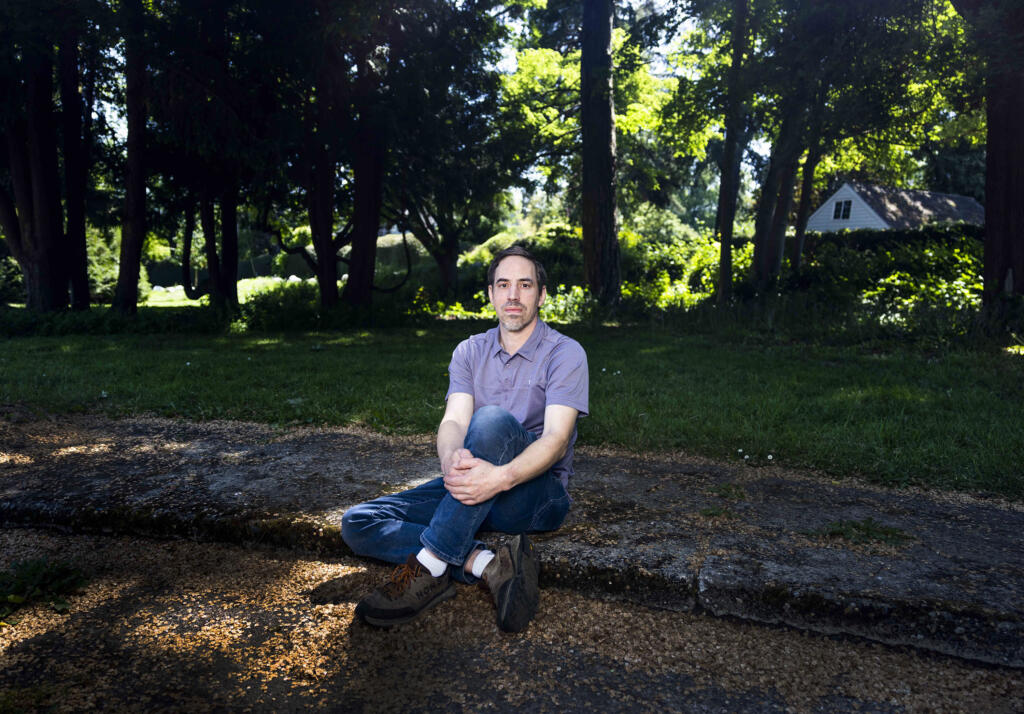 David Ullman, photographed at Martha Washington Park in Seattle on Friday, June 2, 2023, is mired in a dispute with the Employment Security Department over benefit overpayments.