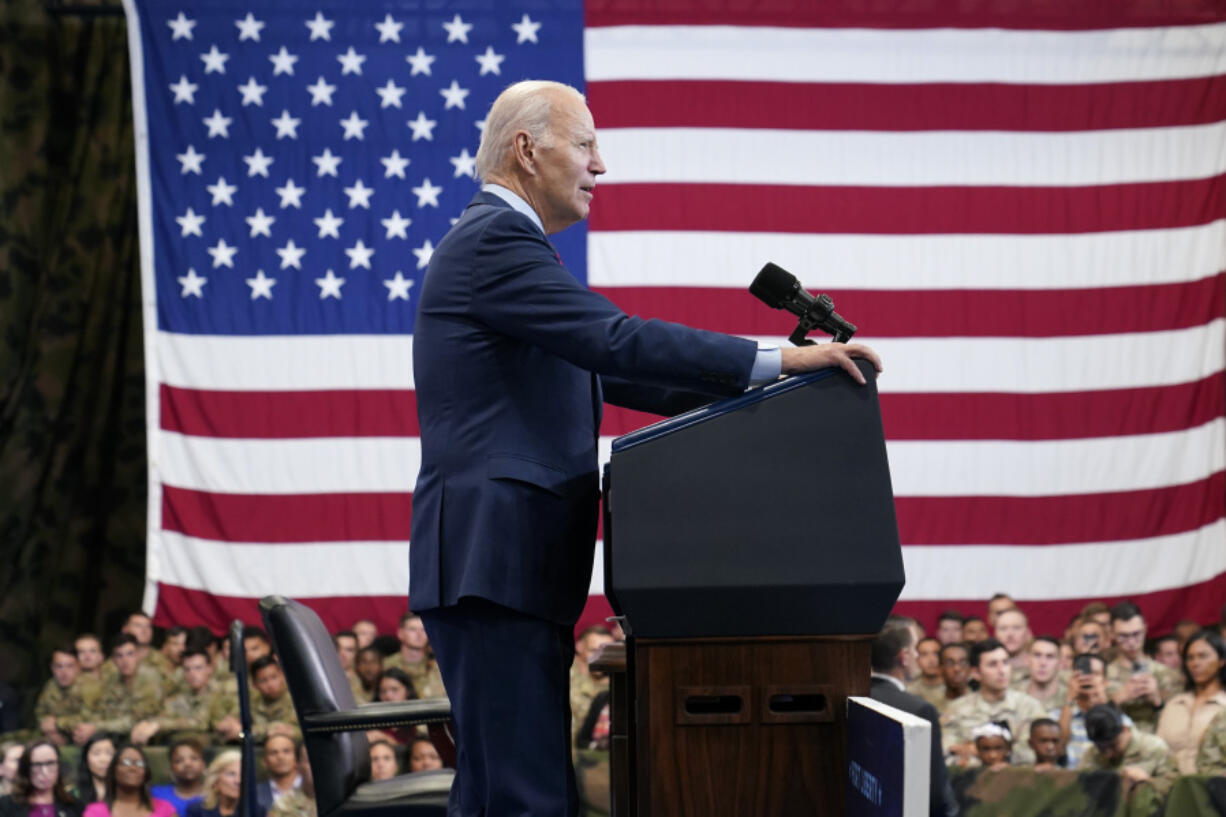 President Joe Biden speaks at Fort Liberty, N.C., Friday, June 9, 2023.