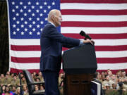 President Joe Biden speaks at Fort Liberty, N.C., Friday, June 9, 2023.