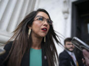 Rep. Lauren Boebert, R-Colo., a member of the conservative House Freedom Caucus, leaves the chamber after the Republican-controlled House voted along party lines to censure Rep. Adam Schiff, D-Calif., at the Capitol in Washington, June 21, 2023. A surprise effort by hard-right House Republicans to impeach President Joe Biden has been sidelined for now, but the ability of Boebert to force the issue to a House vote demonstrates the ever-escalating challenge Speaker Kevin McCarthy faces in controlling his his own Republican majority.(AP Photo/J.