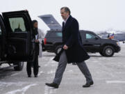 FILE - Hunter Biden, son of President Joe Biden, walks to a motorcade vehicle after stepping off Air Force One with President Biden, Feb. 4, 2023, at Hancock Field Air National Guard Base in Syracuse, N.Y.