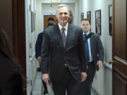 House Speaker Kevin McCarthy of Calif., arrives to speaks at a news conference after the House passed the debt ceiling bill at the Capitol in Washington, Wednesday, May 31, 2023. The bill now goes to the Senate.