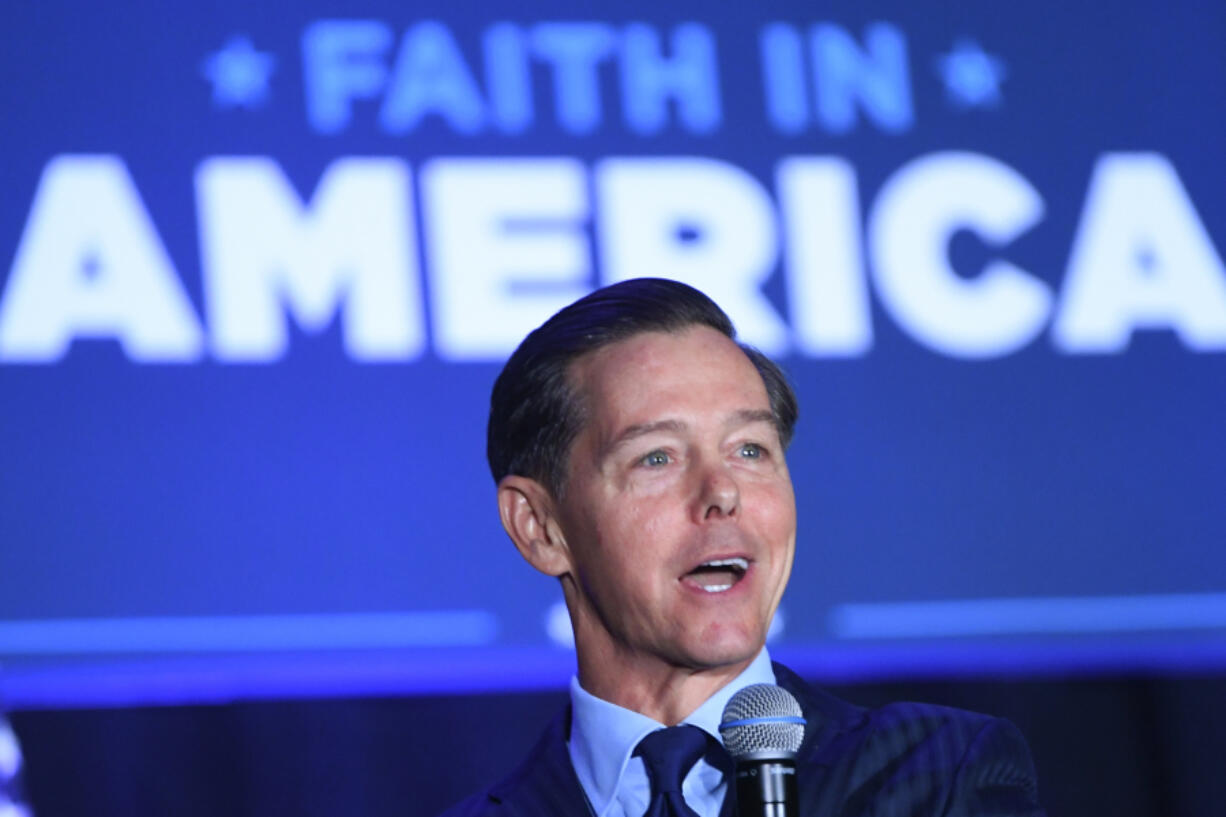 FILE - Ralph Reed speaks during a Donald Trump campaign event courting devout conservatives by combining praise, prayer and patriotism, July 23, 2020, in Alpharetta, Ga. The Faith & Freedom Coalition's annual conference will be held in Washington. Reed is the founder and chairman of the Faith & Freedom Coalition.