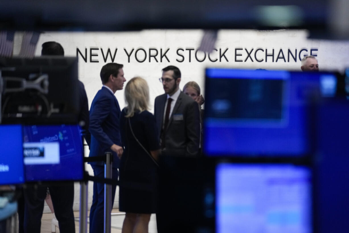 A sign is displayed on the floor of the New York Stock Exchange in New York, Wednesday, June 14, 2023.