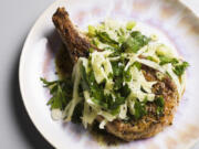 Seared Pork Chops With Fennel and Herb Salad.