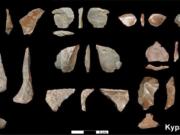 In this undated photo provided by the Greek Culture Ministry, on Thursday, June 1, 2023 shows stone tools dated about 700,000 years ago. The Culture Ministry said that a five-year international project in Megalopolis, southern Greece, has uncovered the oldest-known archaeological site in the country, pushing back the dawn of Greek archaeology by up to 250,000 years.