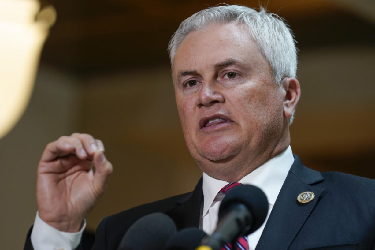 Rep. James Comer Jr., R-Ky., speaks to reporters about Hunter Biden Tuesday, June 20, 2023, on Capitol Hill in Washington. President Joe Biden's son Hunter will plead guilty to federal tax offenses and avoid a full prosecution on a separate gun charge in a deal with the Justice Department that likely spares him time behind bars.