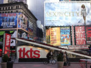 The TKTS ticket agency appears in New York's Times Square on April 29, 2010.