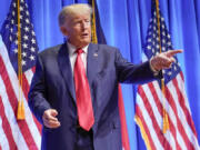 Former President Donald Trump gestures after speaking during the North Carolina Republican Party Convention in Greensboro, N.C., Saturday, June 10, 2023. Now seeking a second term even as he fights federal charges, Trump continues to shatter the norms of American politics. While the country has endured liars in the White House before, no president has ever scorned the truth as regularly as Trump, who continues to lie about his loss to Joe Biden in the 2020 election.