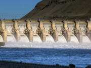 The spillway at Lower Monumental Dam in Washington on the Snake River.