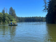 People recreate in Lacamas Lake.