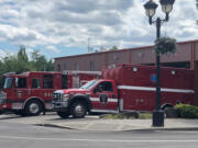 Emergency vehicles sit at the Camas-Washougal Fire Department's Station 41 in downtown Camas in 2022.